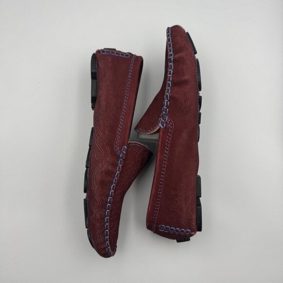 Robert Graham Verrazano Maroon Red Leather Loafer Slip On Made in Brazil Size 10 - Picture 7 of 10